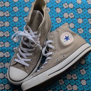 Converse High Top Sneakers in Taupe with White Accents